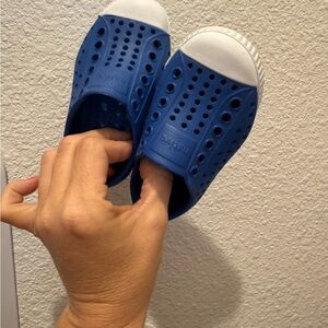 Native Kids Blue and White Water Shoes